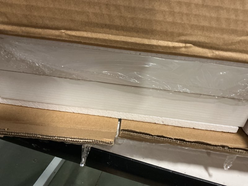 Condition photo showing New/Like New for White 24 Inch Rustic Floating Shelves for Wall, Wooden 12 Inch Deep Floating Shelves Set of 2, Wall Shelves for Bathroom over Toilet, Live Edge Display Shelf with Invisible Brackets for Home Decor White Deep Floating Shelves 23.6 in W x 11.6 in D x 1.5 in H