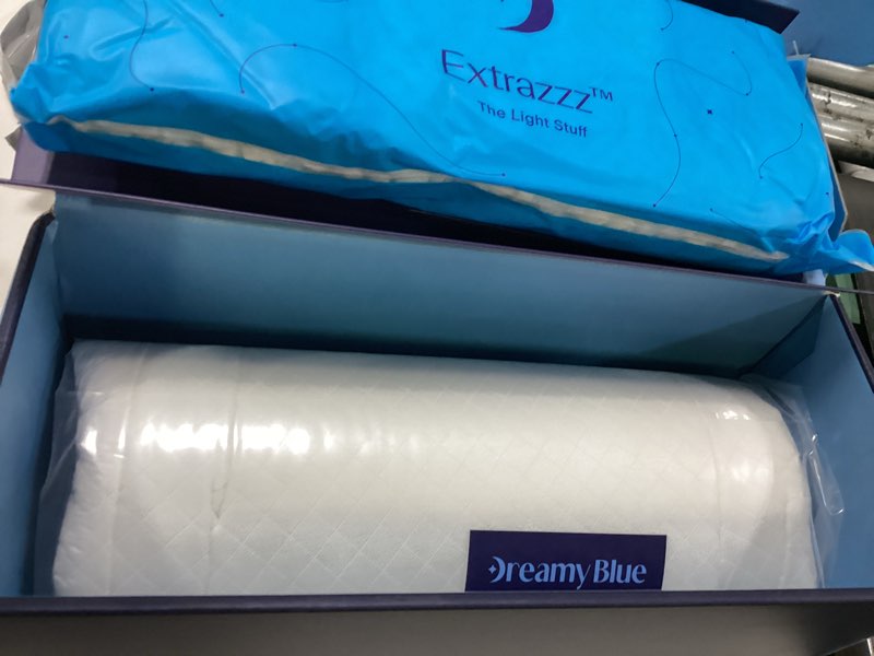 Condition photo showing New/Like New for dreamyblue signature pillow w/adjustable loft • shredded memory foam fill • neutral alignment for side, back, and stomach sleepers • washable bamboo rayon cover • certipur-us certified foam (queen) queen (pack of 1)