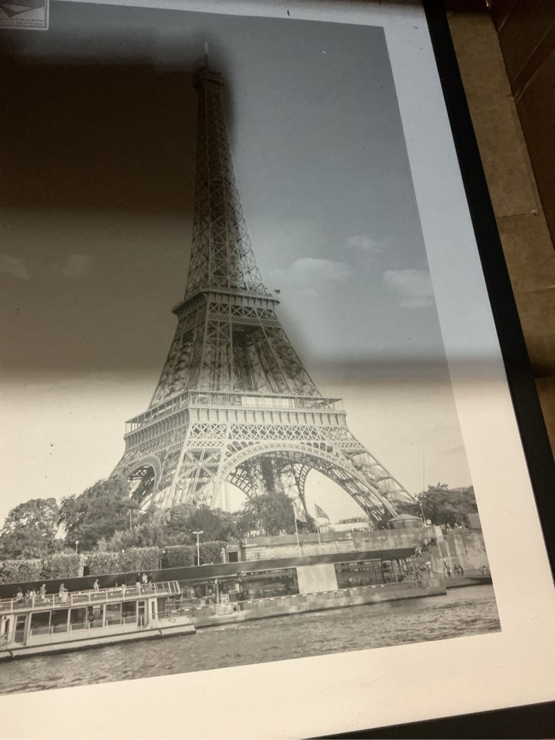 Condition photo showing As Is for upsimples 14x20 picture frame, display pictures 11x17 with mat or 14 x 20 without, wall hanging poster frames, black, 1 pack