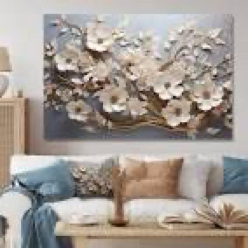 White orchid tree garden of branches 7 abstract floral wall art incomplete