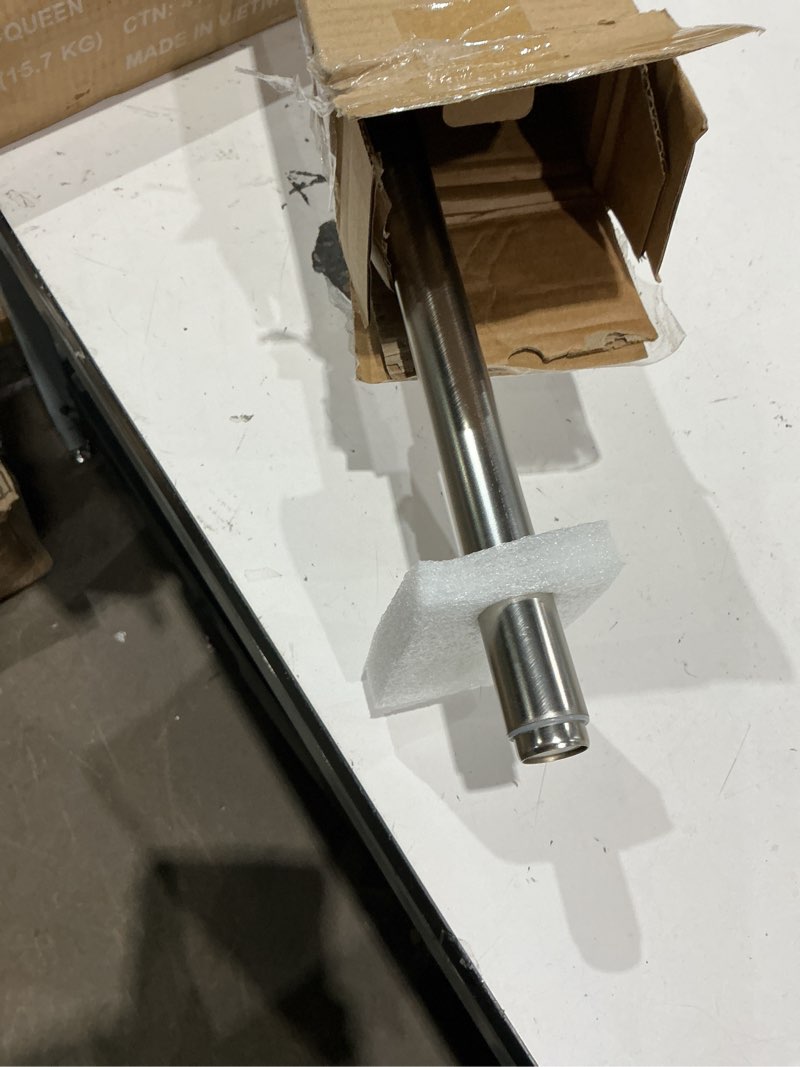 Condition photo showing Good Condition for silver crystal curtain rods for windows 68 to 140 in adjustable drapery rod | 1 in single curtain rod with clear diamond finials,72-144 in long heavy duty decorative window treatment rods for patio doors 72~144 " luxury silver? clear diamond finials?