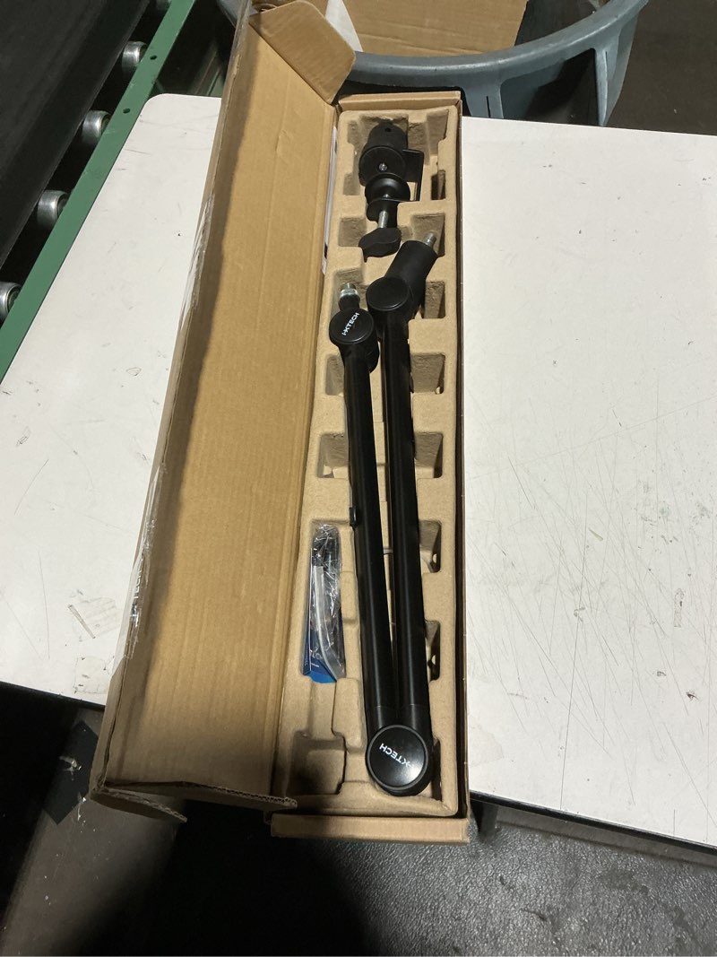 Condition photo showing Good Condition for ixtech boom arm - adjustable 360° rotatable microphone sturdy stainless steel mic desk, table stand foldable scissor stable mount arms for radio studio, podcast, gaming hero