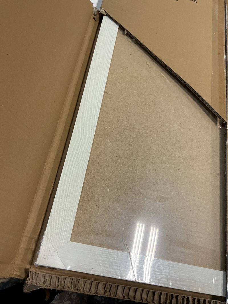 Condition photo showing Good Condition for large white board for wall, 36'' x 24'' magnetic dry erase board, decorative whiteboard, white vintage wooden frame white wood 36"x24"