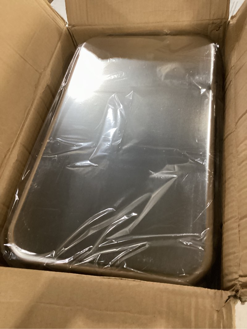 Condition photo showing New/Like New for hotel pan, full size steam table pan 4" deep stainless steam table pan with lid full size food pan 20.8" l x 13" w anti jam stainless steel buffet pan commercial stainless steel pan (4 pack)