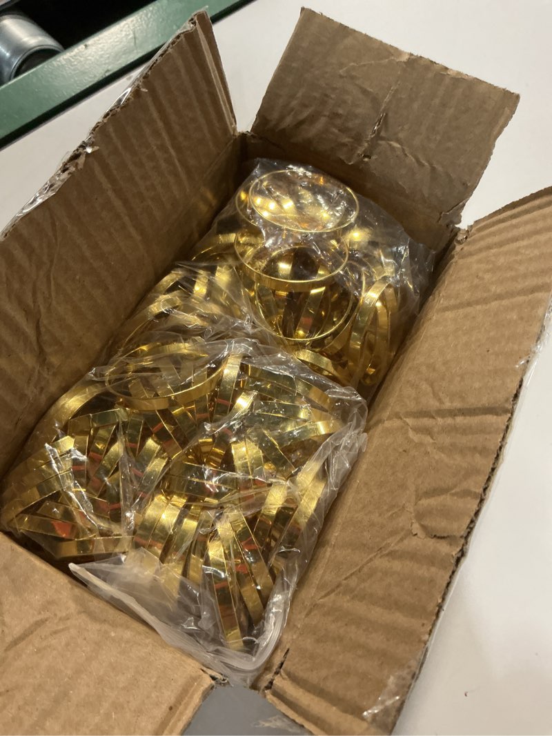Condition photo showing Good Condition for Gold Napkin Rings Bulk 100 Pack, Metal Napkin Rings for Cloth Napkins,1.57" X 1.57" Napkin Ring Hold