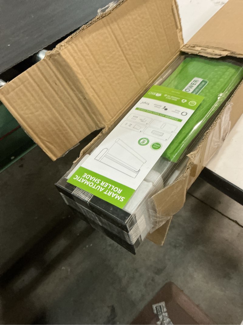 Condition photo showing Good Condition for Motorized Roller Blinds, Blackout Automatic Shades with Solar Panel Cordless Smart Blinds for Windows, Custom Electric Blinds Horizontal Roller Shades with Remote Control,Black,48" W X 72" H Rc-black-rechargeable 48 x 72