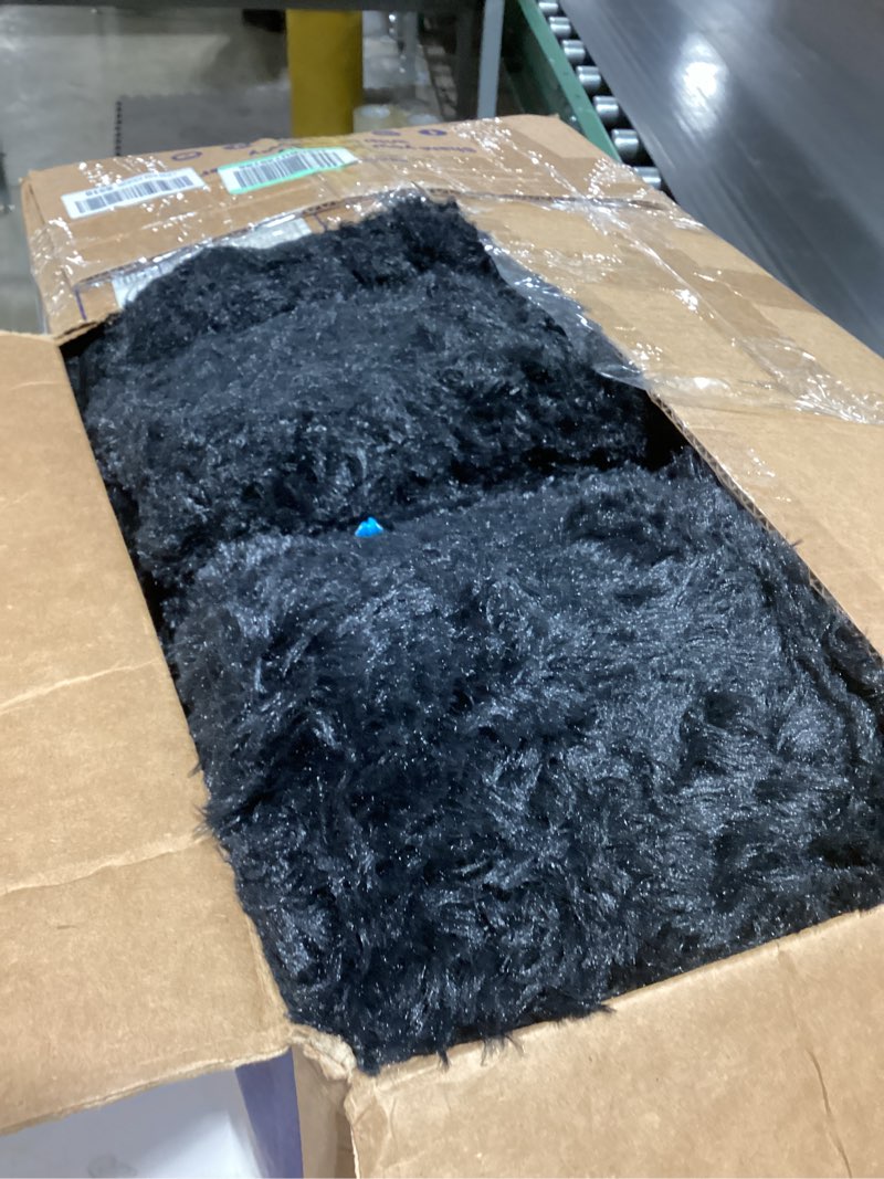 Condition photo showing As Is for Ophanie Area Rugs 9x12 Living Room, Large Black Bedroom Carpet, Big Shag Indoor Thick Soft Nursery Rug, Fluffy Carpets for Boy and Girls Room Dorm Home Decor Aesthetic 9' x 12' (Living Room 145-270ft²) 3- Black