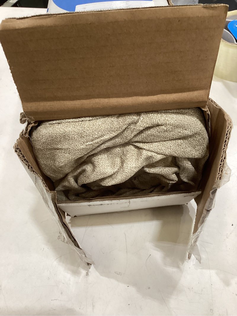 Condition photo showing As Is for nestl upholstered twin headboard - easy assemble channel stitched headboard twin size - wall mounted headboards with 3d soundproof wall panels peel & stick floating headboards, linen linen twin