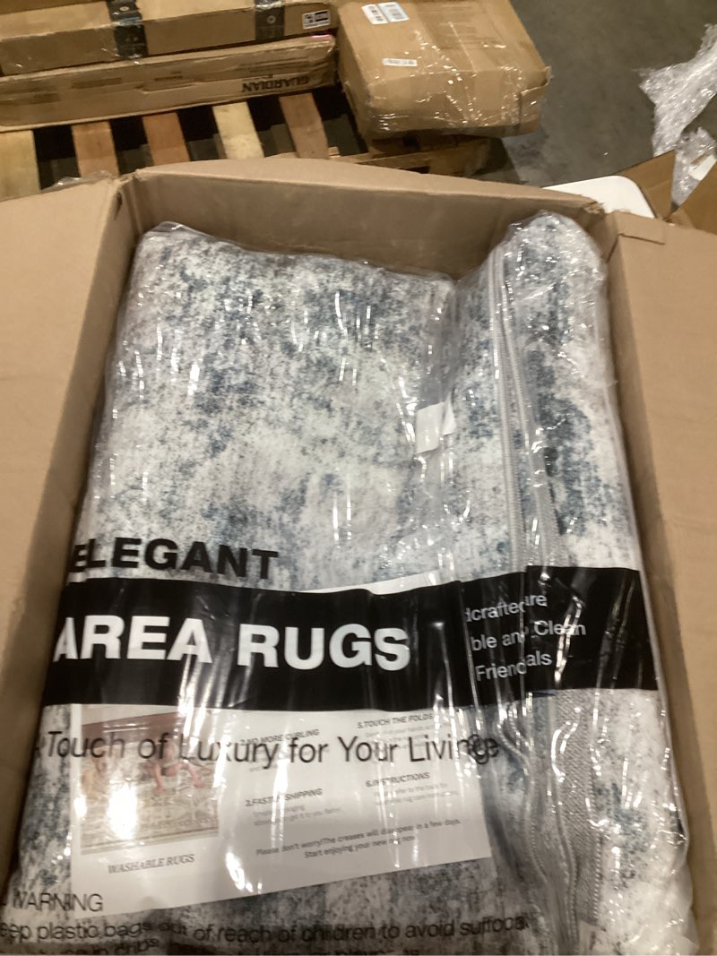 Condition photo showing New/Like New for  touch the image to zoom in                      mujoo 6x9 area rugs grey,washable boho rugs for living room bedroom dining room,large non slip throw carpet soft gray and white floral