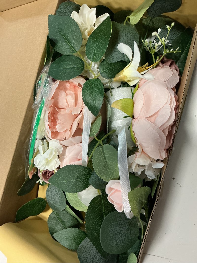 Condition photo showing New/Like New for weieryue(pack of 2 artificial flowers decorations,artificial arch backdrop garlandfor ceremony party reception entrance welcome easel door floral decor wall home entryway outdoor(bean paste powder)