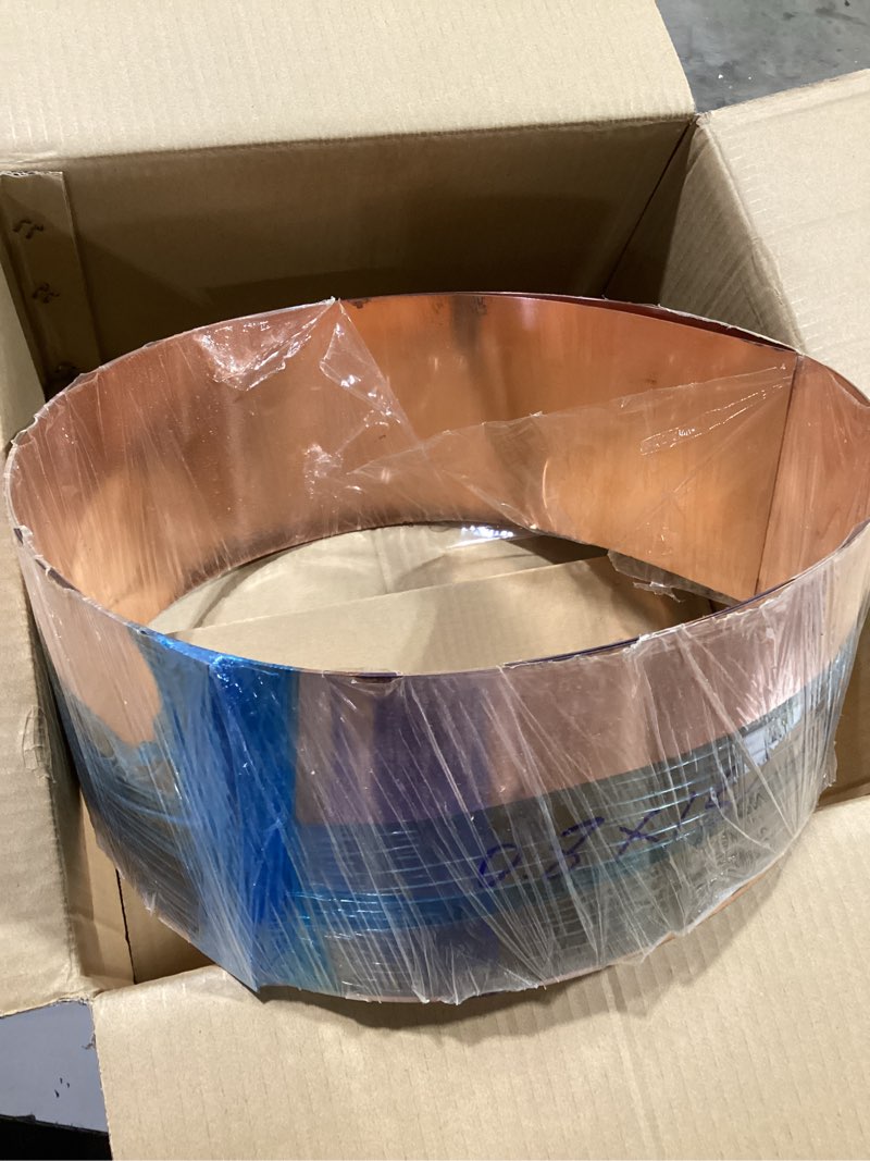 Condition photo showing Good Condition for bella bays copper flashing 20 gauge(0.03"/0.81mm) thickness, 6in x 10ft, astm b152 99.95+% pure copper sheet roll, general use or roofing flashing roll - diy project or contractor