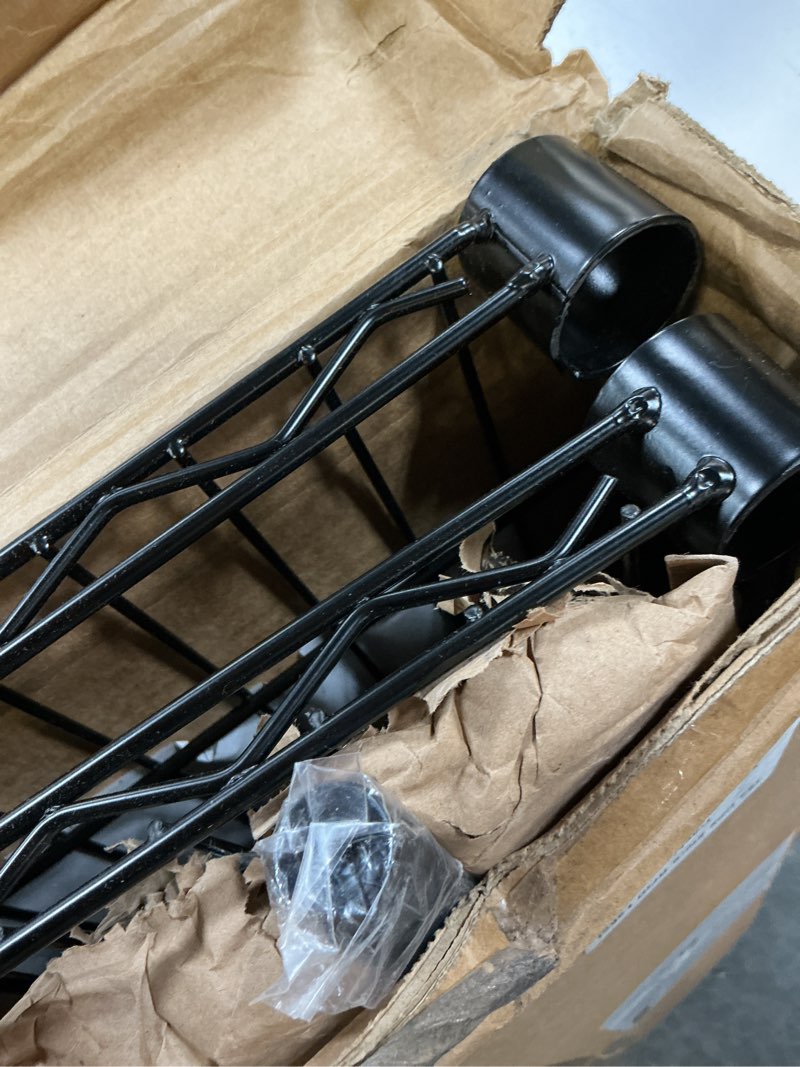 Condition photo showing As Is for Amazon Basics Adjustable, Double Hanging Rod Garment Rolling Closet Organizer Rack with Wheels, Heavy Duty, Black, 36'' x 14'' x 72'', WI-GAR1436B Black Industrial