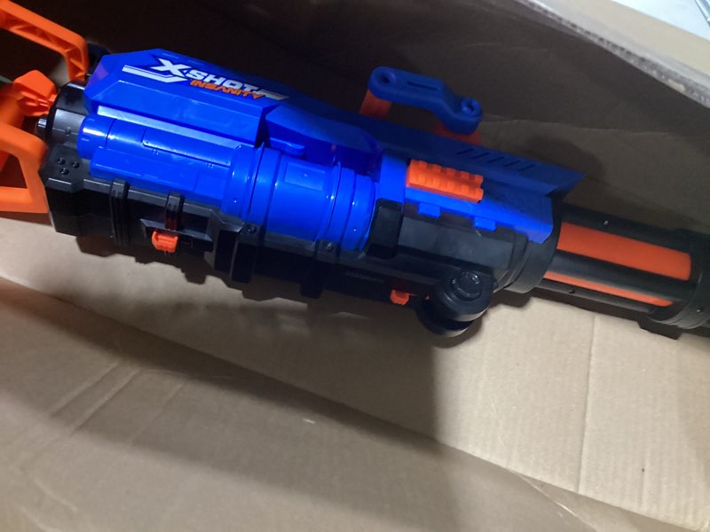 Condition photo showing As Is for X-Shot Insanity Motorized Rage Fire by ZURU 72 Darts, Air Pocket Technology Darts, Dart Storage, Blasting Power, Auto Feeding Belt, Tripod & Scope, Outdoor Toy for Boys, Girls, Teens, Adults