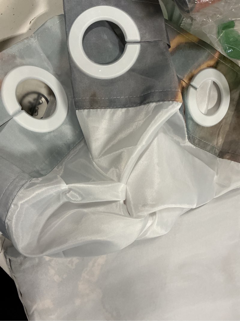 Condition photo showing Good Condition for shower curtain set with snap-in liner, modern abstract shower curtains