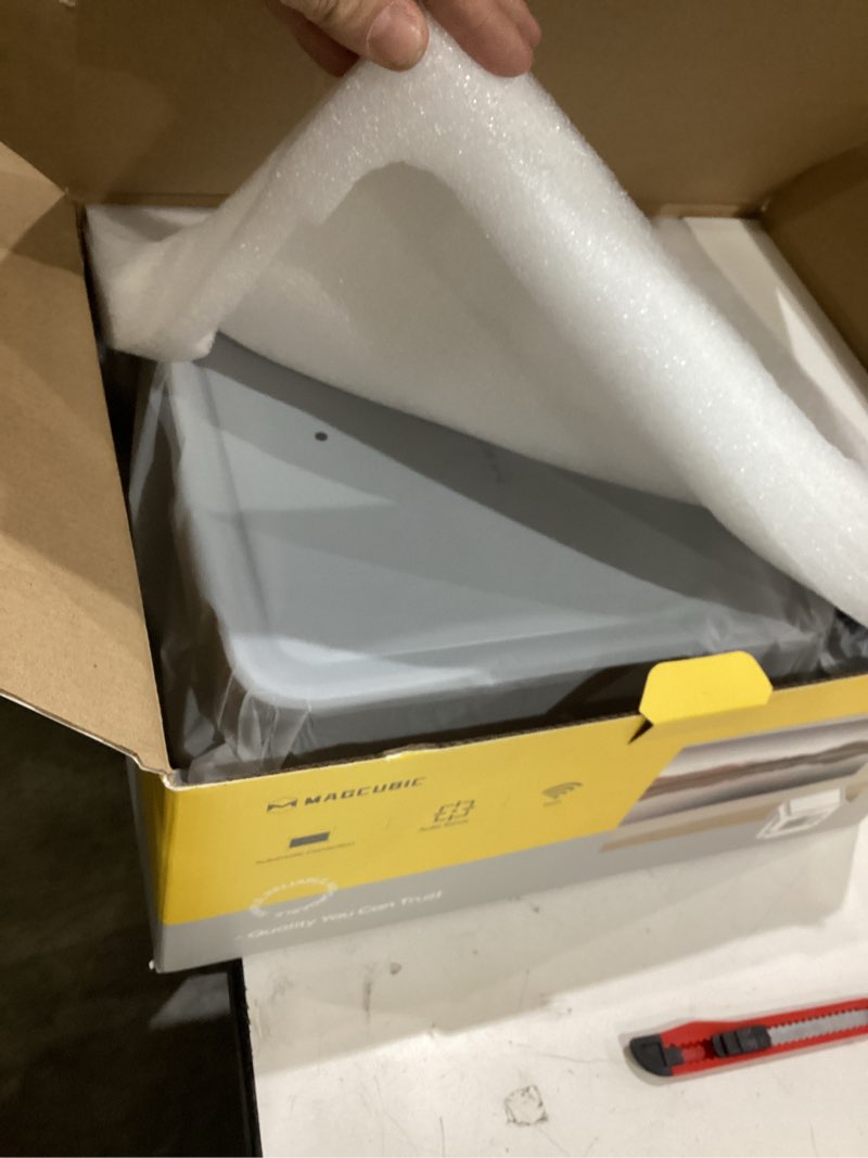 Condition photo showing New/Like New for magcubic smart projector 4k support, portable projector with wifi and bluetooth, tv stick built-in, auto focus & obstacle avoidance, 650 ansi, voice control, home theater movie proyector outdoor gray