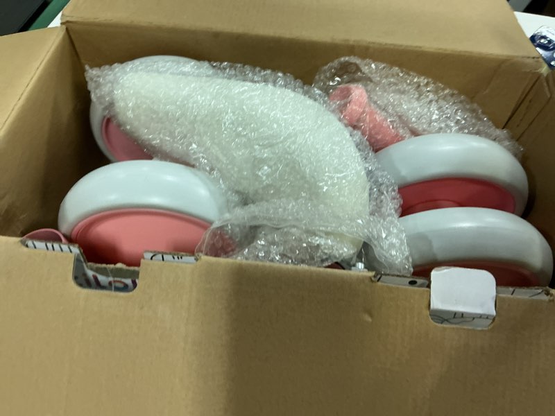Condition photo showing As Is for bekilole 1 year old girl gifts baby balance bike 1st birthday girl gift with led light up wheels for 12-24 months toddlers - astm certified 2-minute assembly pink first ride on training toy 1) princess