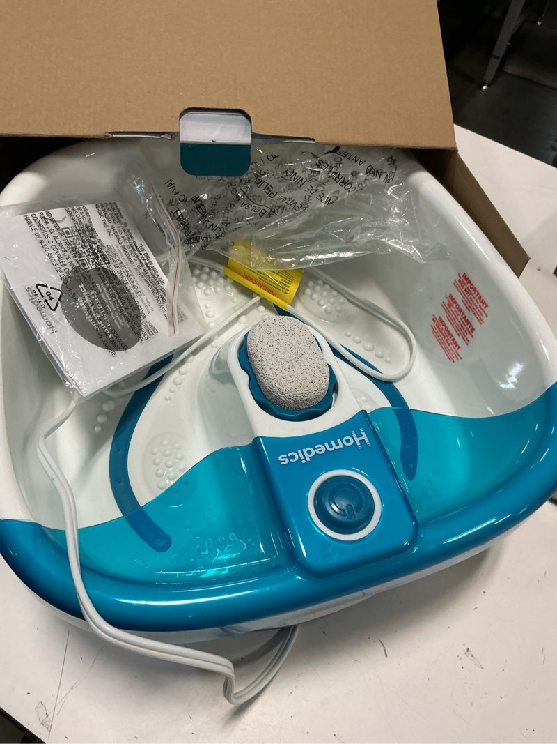 Condition photo showing Good Condition for Homedics Bubble Mate Foot Spa, Toe Touch Controlled Foot Bath with Invigorating Bubbles and Splash Proof, Raised Massage Nodes and Removable Pumice Stone