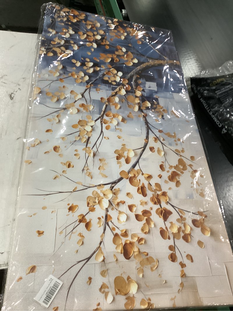 Kepgonegu Large Tree of Life Wall Art for Living Room Bedroom Office Gold Tree Leaves Landscape Picture Modern Artwork Canvas Prints 20x40 Inch 20L" x 40W" gold