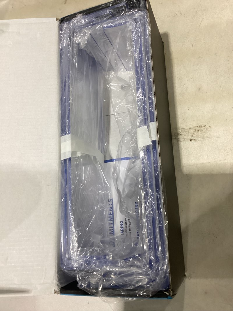 Condition photo showing Good Condition for large acrylic display risers, 2 set - 6 pack (12”l~11.6”l~11.2”l) collectibles display shelf, acrylic risers display stands for show figures, cupcake, perfume, jewelry, toys