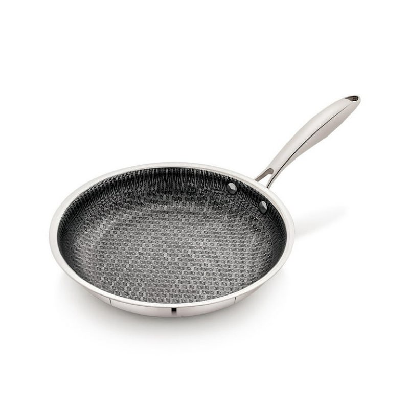 mainstays 10" tri ply hybrid skillet with stainless steel handle