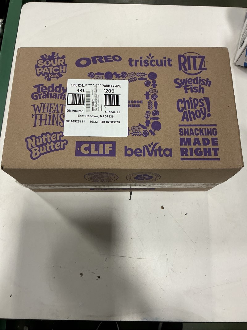 Condition photo showing New/Like New for RITZ Toasted Chips Variety Pack, Cheddar, Sour Cream and Onion, and Original Crackers, Holiday Party Snacks, Bulk Snacks, Christmas Crackers, 4 Bags( BB: 07/Dec/26)