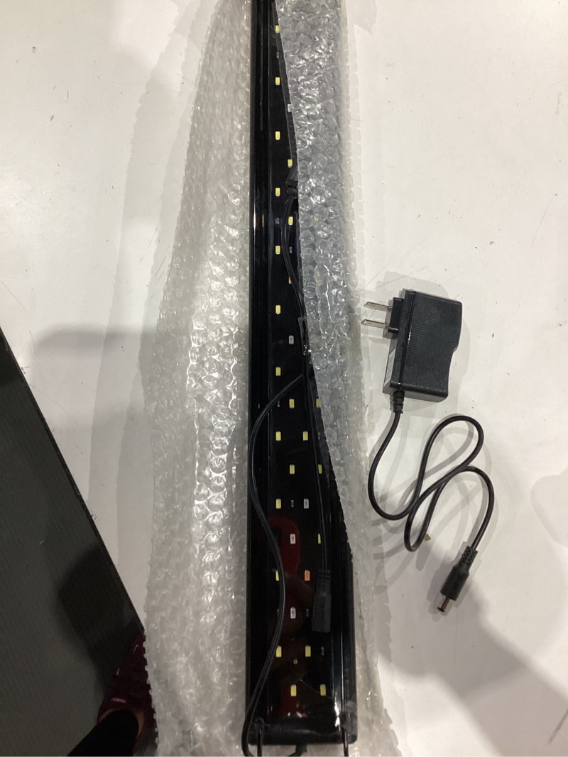 Condition photo showing As Is for aquaneat led aquarium light for 24 to 30 inch fish tank, auto on off with timer, full spectrum, adjustable brightness, daylight moonlight mode, for fresh water low-to-mid light plants 24"-30"