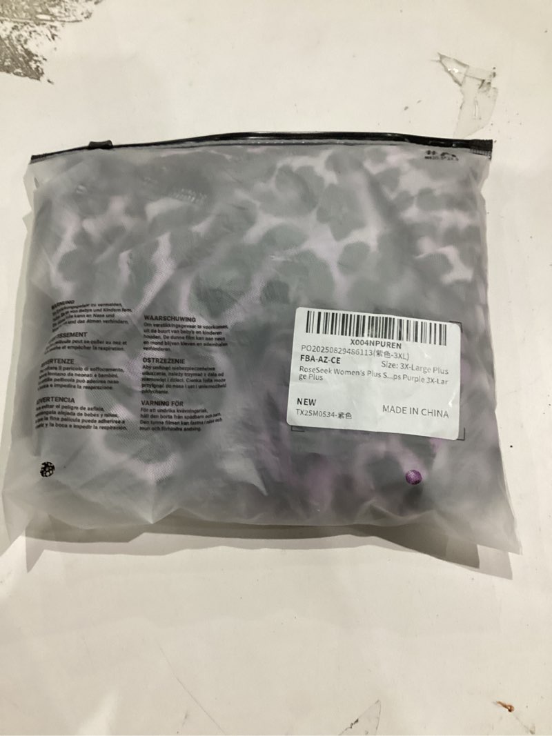 Condition photo showing Good Condition for Women's Plus Size Leopard Lace Blouses Sheer Mesh Tie Front Long Sleeve Shirts Going Out Tops 3X-Large Plus Purple