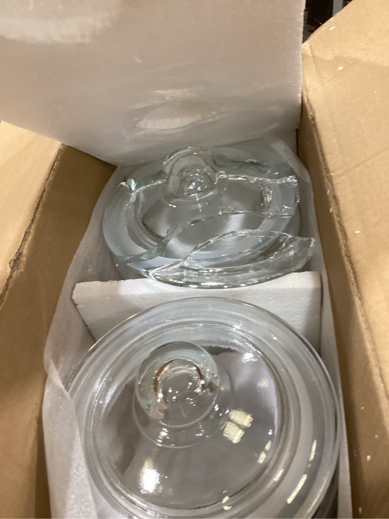 Condition photo showing Good Condition for kook glass kitchen jars, food & cookie storage containers for pantry, bathroom apothecary canisters, airtight lids, dishwasher safe, with chalk and labels, 1 gallon, set of 2