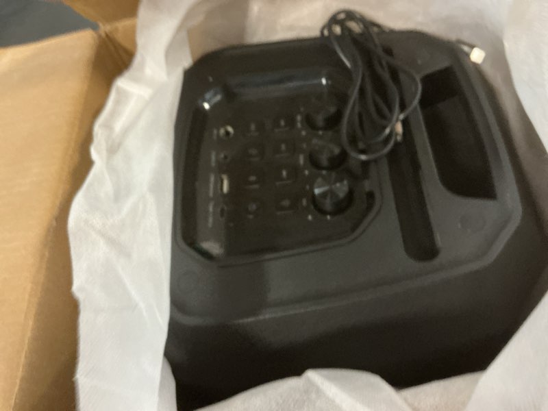 Condition photo showing Good Condition for philips bluetooth party speaker, dynamic bass boost, bluetooth and aux-in, microphone input, wireless pairing for stereo sound, up to 7 hours battery, built-in carry handle (party speaker 2208-4