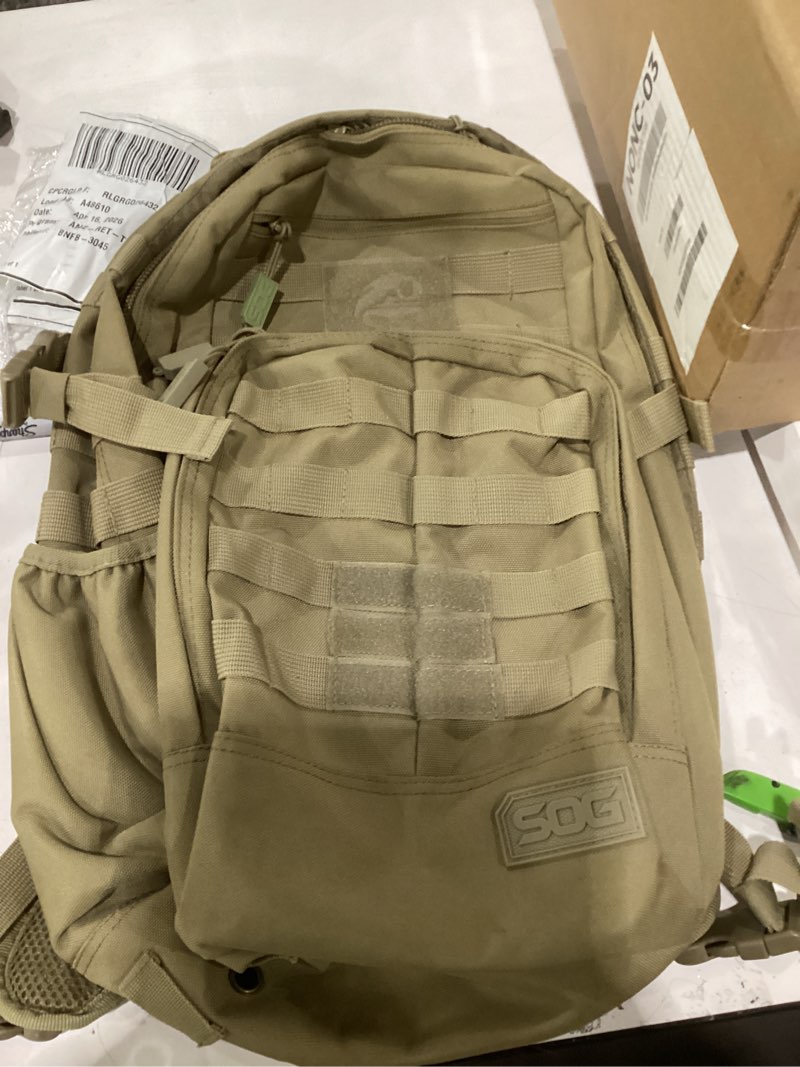 Condition photo showing Good Condition for sog specialty knives & tools sog ninja tactical day pack, 24.2-liter, coyote, one size coyote 24.2l