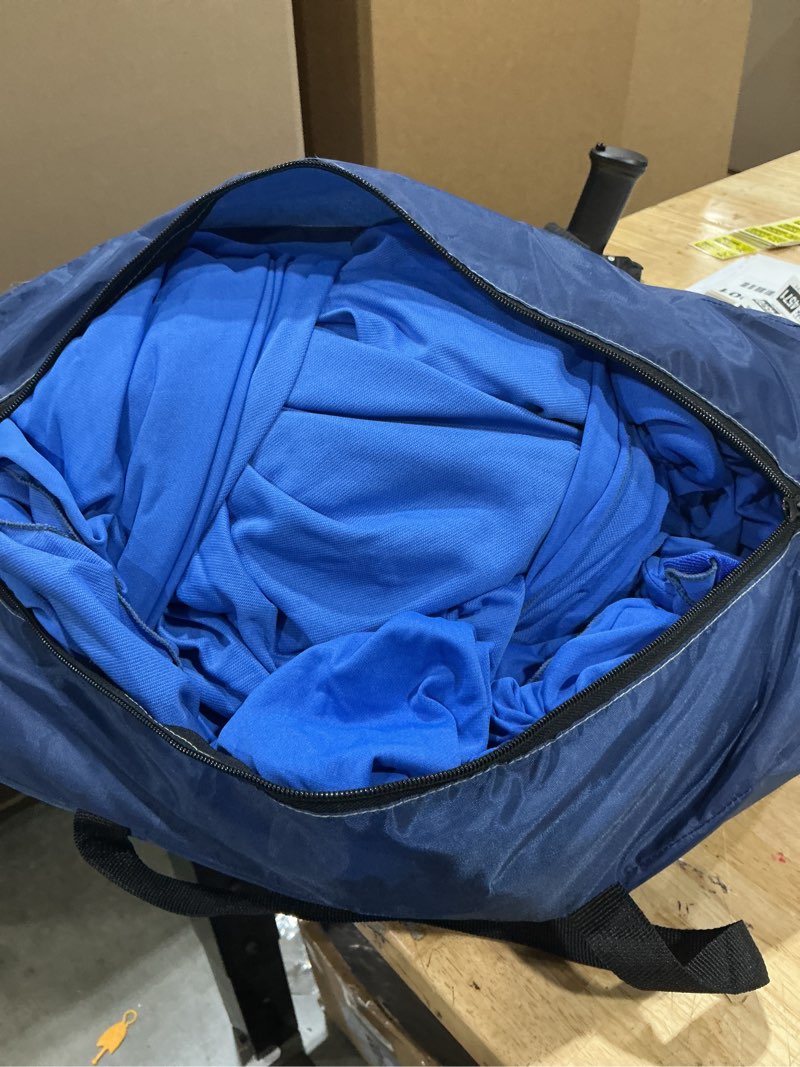 Condition photo showing As Is for beach tent sun shelter 10x10ft beach shade canopy with 8 sandbags, upf 50+ protection beach shade canopy, outdoor tent for beach camping trips, fishing, backyard dark blue 10 x 10 ft