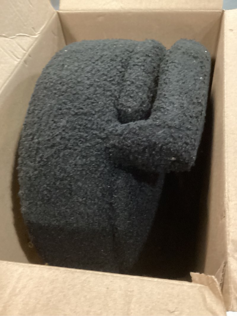 Condition photo showing As Is for Storage Ottoman Vanity Stool Chair with Folding Back Teddy Velvet Makeup Chair Multifunctional Upholstered Footstool,4 Metal Legs with Anti-Slip Feet for Bedroom Living Room Entryway 13"D x 13"W x 27"H Black