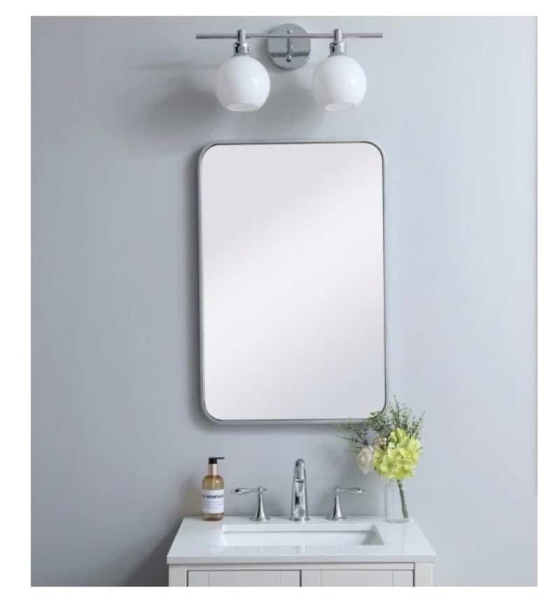 Roseto Formiae  Contemporary Rectangular Framed Bathroom Wall Mirror