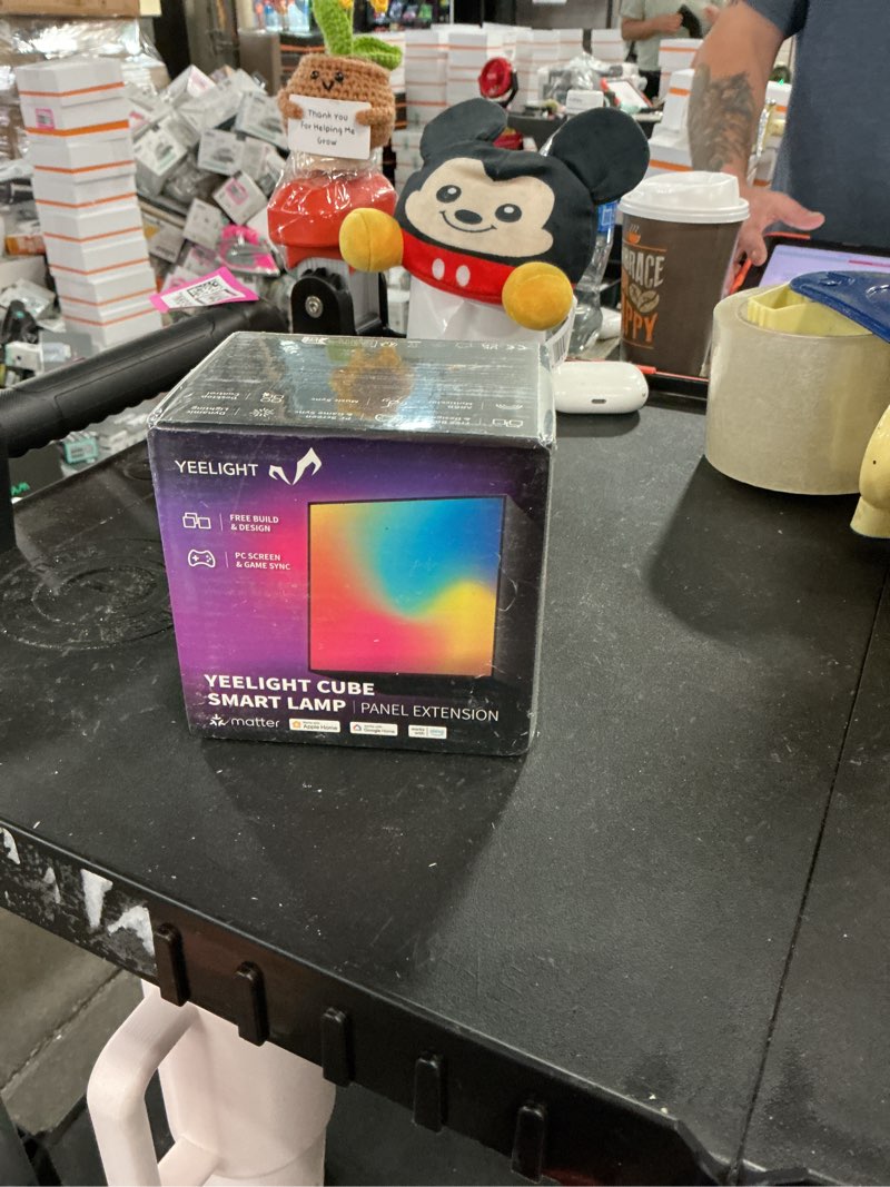 Condition photo showing New/Like New for yeelight panel light extension for cube smart lamp, 16 million colors option, rgbic individual addressable, dynamic lighting, music flow, wifi connected, app control, for bedroom, living room, cube*1