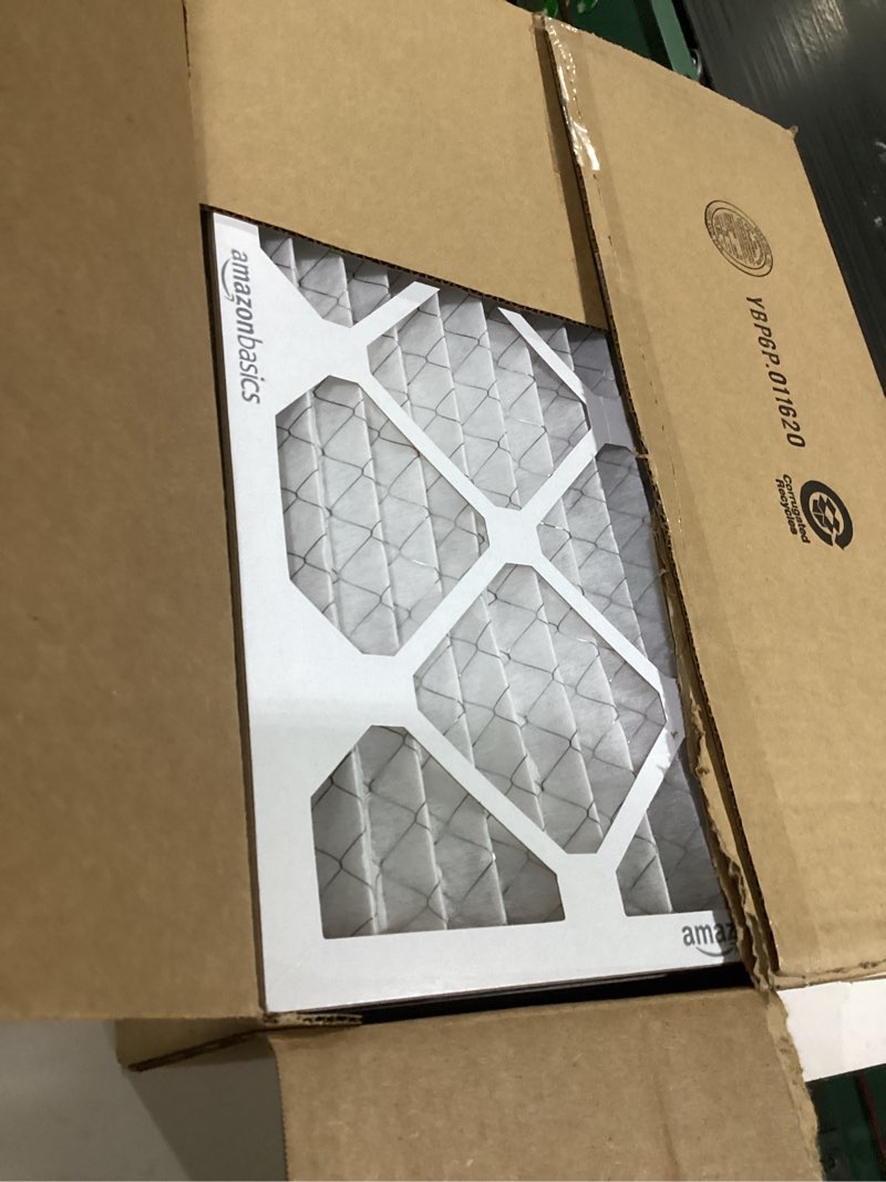 Condition photo showing New/Like New for amazon basics 16x20x1 air filter 6-pack, merv 8 ac furnace filters, allergy control, removes dust, lint and pollen, electrostatic (actual size: 15.75" x 19.75" x 0.75")