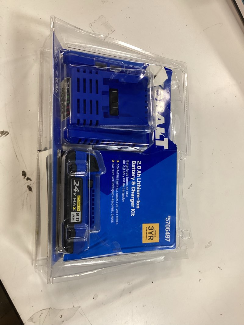 Condition photo showing As Is for Kobalt 24 -Volt 1 -Pack Lithium-ion ( 2 Ah Battery and Charger )