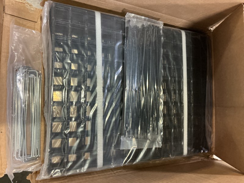 Condition photo showing New/Like New for 30pcs 12"x 16" large wire plant protectors from animals, 10 packs metal plant cages mesh chicken wire cloche with nylon ties and ground stakes, garden cloches for plants, poultry, vegetables?black? 30pcs black