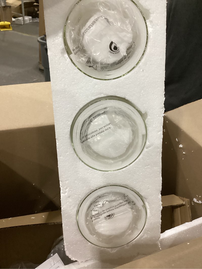 Condition photo showing New/Like New for 3-Light Pendant Light, Indoor Glass Hanging Light Fixture, Adjustable Height, Brushed Nickel Finish for Kitchen Dining Room White 3-Light