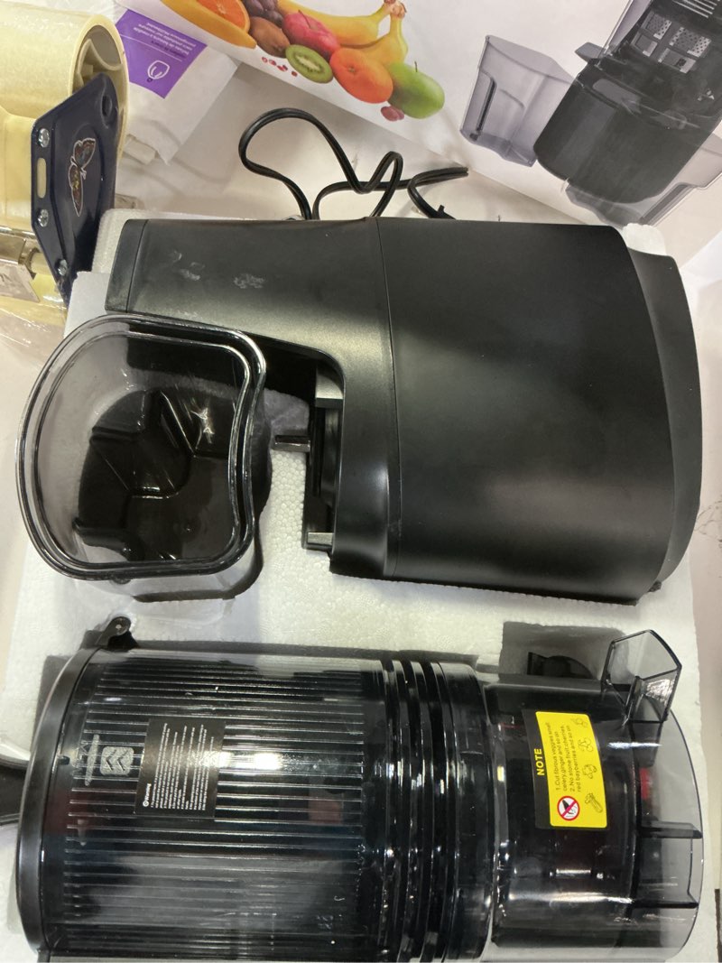Condition photo showing Good Condition for Cold Press Juicer, Juicer Machines with 5.3" Wide Feed Chute, Slow Masticating Juicer for High Yield with Whole Fruits and Vegetables, Easy to Clean, Easy to Assemble (Black)