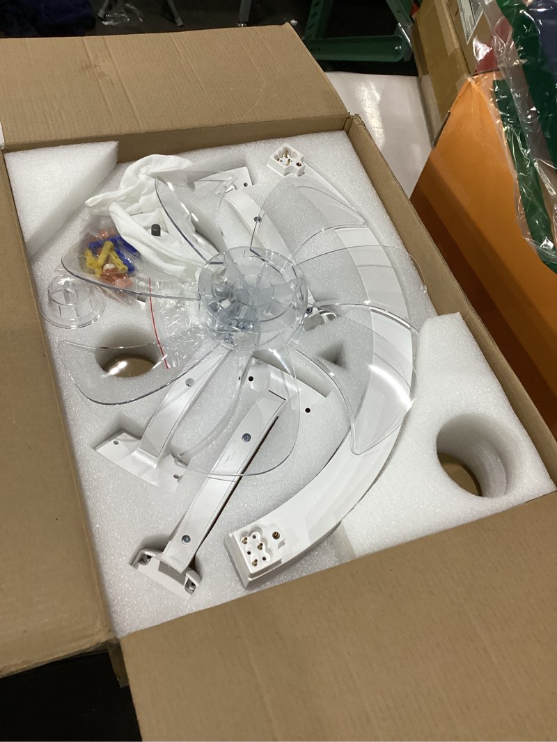 Condition photo showing Good Condition for LEDIARY 20 Inch Low Profile Ceiling Fans with Lights and Remote, Dimmable Modern Fan Light(3000K-6000K), 6 Speed, Reversible, APP & Remote Control, Flush Mount Ceiling Fan for Bedroom, White White 20 Inch