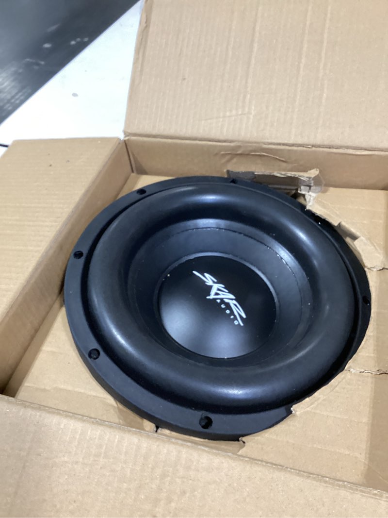Condition photo showing New/Like New for skar audio sdr-10 d4 10" 1200 watt max power dual 4 ohm car subwoofer black