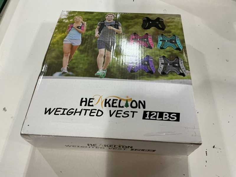 Condition photo showing New/Like New for henkelion weighted vest weight vest for men women kids weights included, body weight vests adjustable for running, training workout, jogging, walking 12 lbs blue