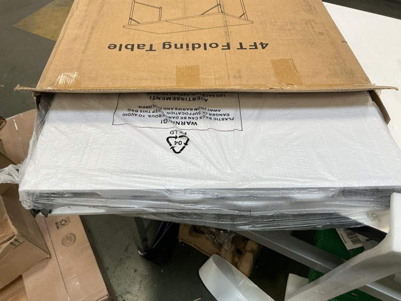 Condition photo showing New/Like New for 4 Feet Foldable Table Adjustable Height with Built in Handle, Steel Legs | 4FT Heavy Duty Portable | Perfect for Party Dining Wedding Events Picnic Indoor Outdoor Camping Utility Folding - 4 Foot