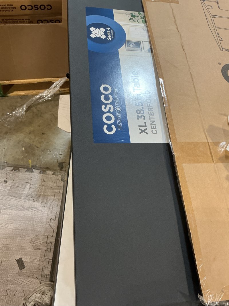 Condition photo showing Good Condition for coscoproducts cosco xl 38.5" fold-in-half card table w/handle, black, indoor & outdoor, wheelchair accessible