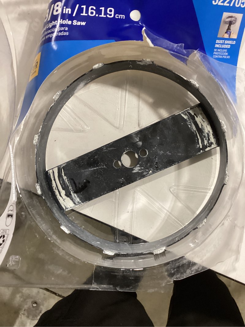 Condition photo showing As Is for kobalt carbide-grit hole saw kit incomplete