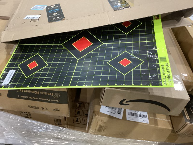 Condition photo showing Good Condition for splatterburst targets - 18 x 24 inch - sight in splatter target - easily see your shots burst bright fluorescent yellow upon impact - made in usa