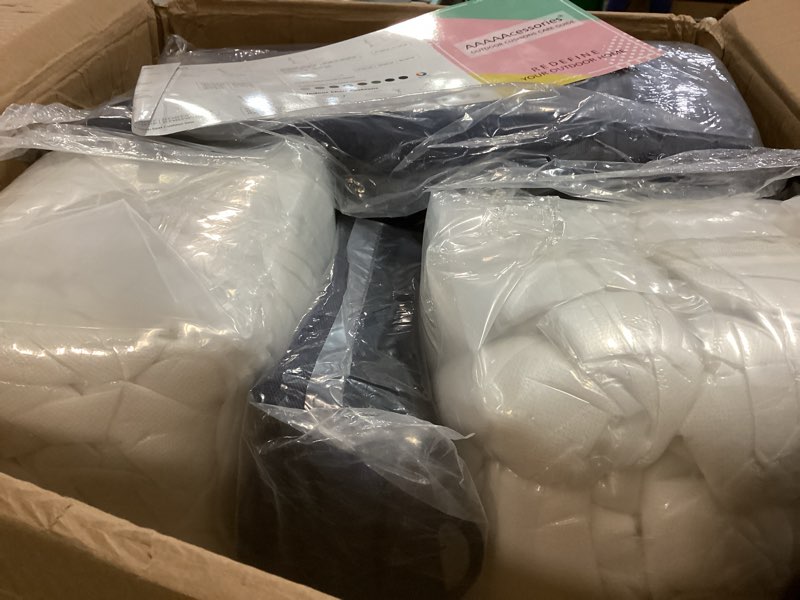 Condition photo showing New/Like New for AAAAAcessories Outdoor Seat Cushions for Chairs, Fade-Resistant, Waterproof Patio Furniture Replacement Cushions, 24" x 24" x 5" + 24" x 19", Set of 2, Navy Blue Navy Blue 24"x24"x5" / 24"x19"