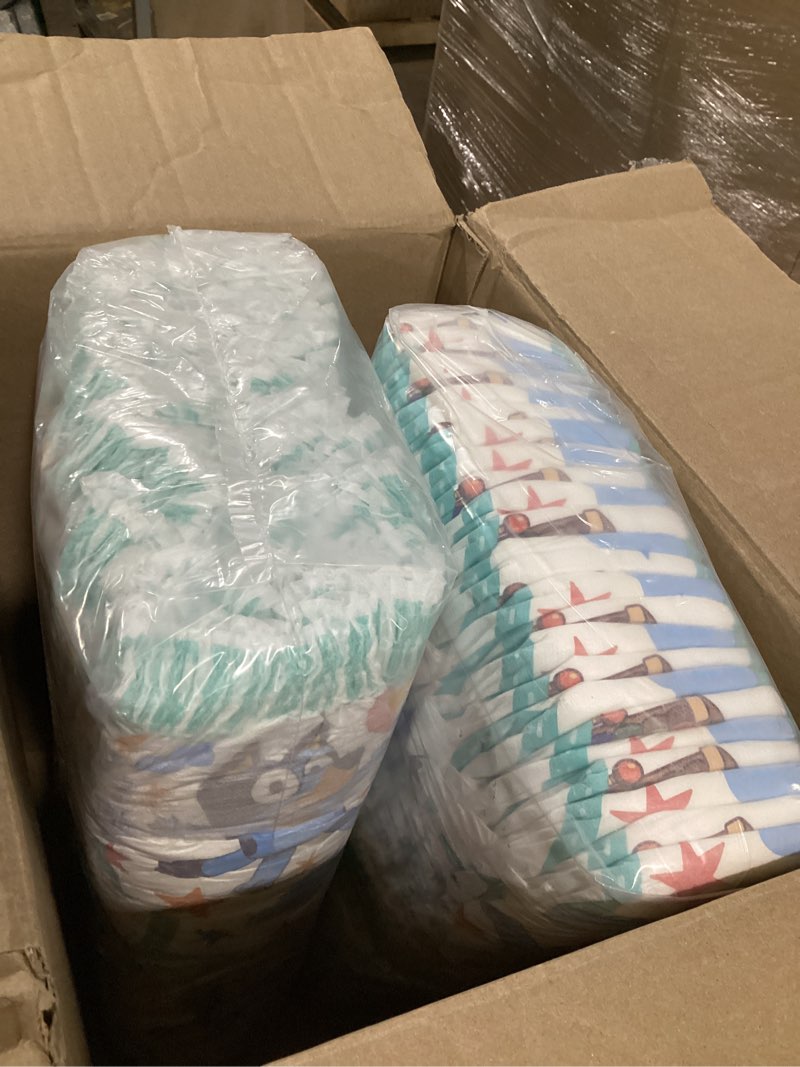 Condition photo showing As Is for pampers training pants - easy ups boys & girls bluey - size 4t-5t, 104 count, children's potty underwear (packaging may vary) 4t-5t 104