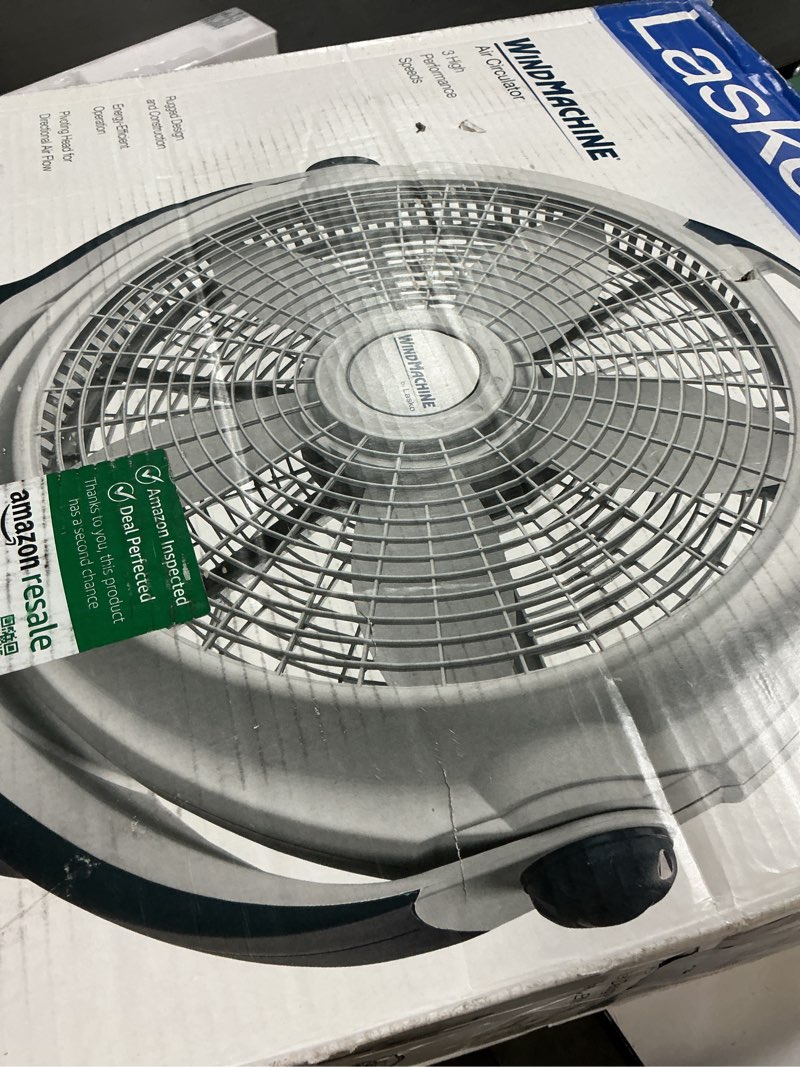 Condition photo showing As Is for Lasko Wind Machine Fan, Air Circulator Fan with 3 Speeds, 20" Model 3300, Gray