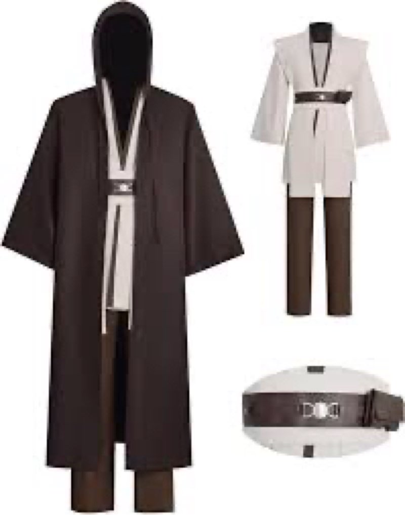 Zngewcv Mens Cosplay Costume White Tunic Hooded Cloak Robe Uniform Suit Halloween Outfit (White Full